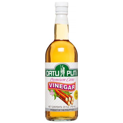Bottle of Datu Puti Premium Cane Vinegar on a white background