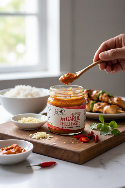 Filipino Garlic Chilli Paste with Scotch Bonnets | Medium Heat | Vegan