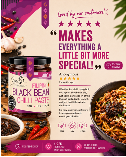 Filipino Black Bean Chilli Paste | 3-Star Great Taste Award Winner | Featured in James Martin Saturday Morning Show | 90ml
